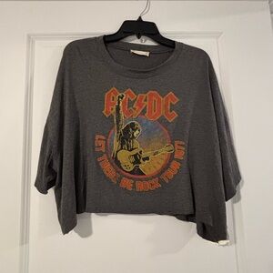 Altar’d State AC/DC Let There Be Rock Tour 1977 Gray Crop Top size small NWT